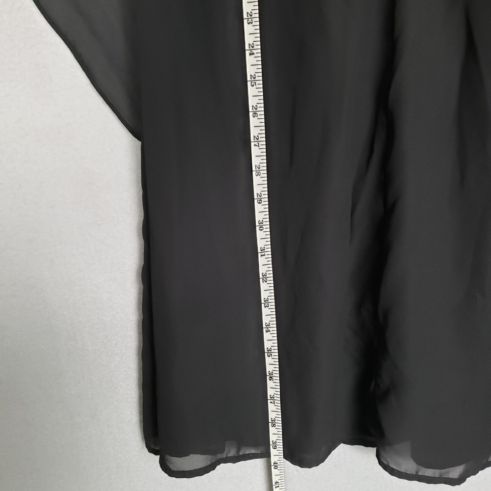 ModCloth Size L Chiffon Layered Cape Dress Black Midi Whimsigoth Cocktail Party - Picture 5 of 9
